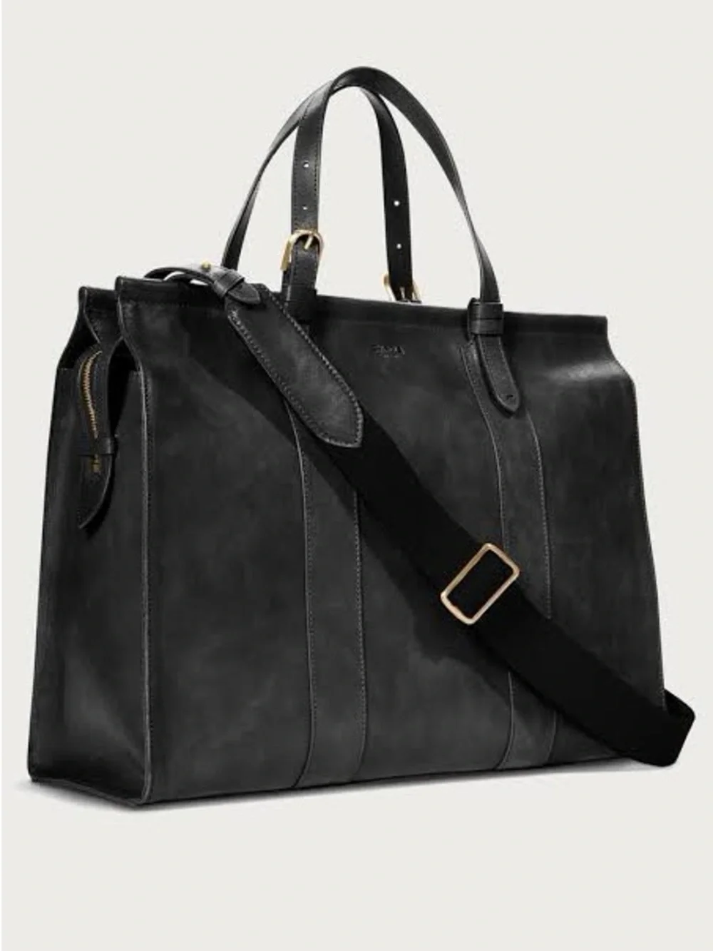 Shinola Large Sibley Satchel Classic Black Leather Men's Tote Bag